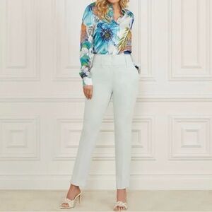 Tailored High-Waist Straight Leg Pants - Light Blue Marciano xs 0 EU 36